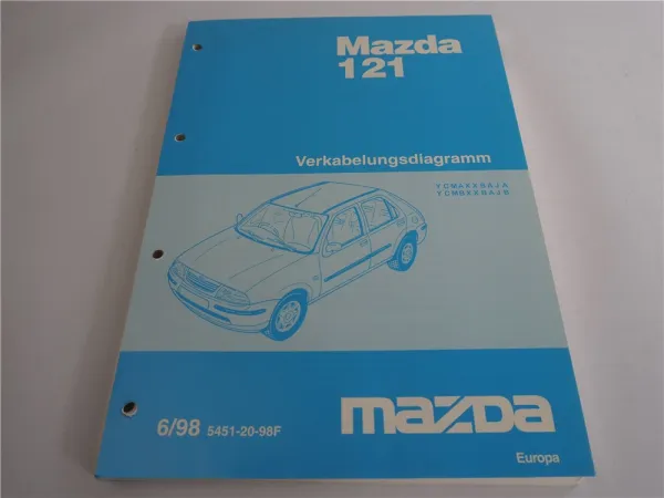 Mazda 121 Verkabelungsdiagramm Schaltpläne Elektrik Typ JA / JB 1998