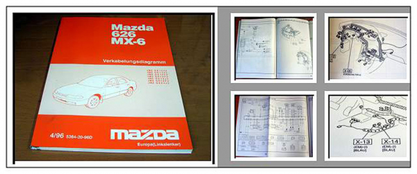 Mazda 626 MX-6 Schaltpläne Schaltplan Elektrik Werkstatthandbuch Typ GE 4/1996