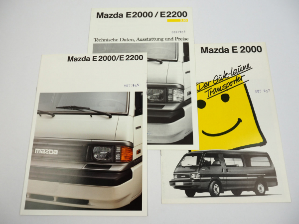 Mazda E2000 E2200 Technische Daten Ausstattung Preise 3x Prospekt 1989/90