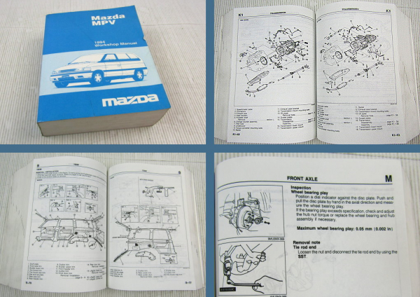 Mazda MPV Type LV Workshop Manual Service Manual 1994 engine JE / G6