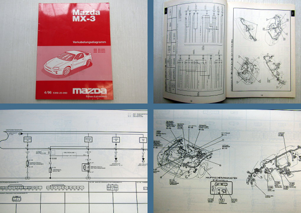 Mazda MX-3 EC Schaltpläne Elektrik Stromlaufpläne 1996 Verkabelungsdiagramm