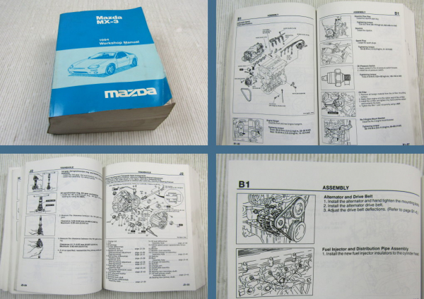 Mazda MX-3 MX3 EC Workshop Manual Service Manual 1994 engine B6 / K8 DOHC