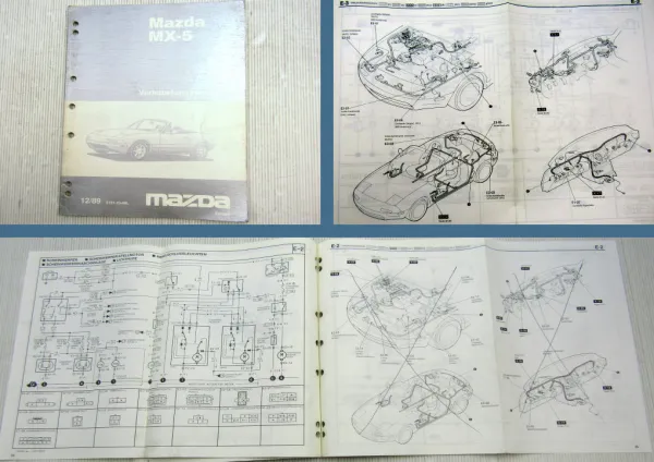 Mazda MX-5 NA Schaltpläne Elektrik Stromlaufpläne 1989 Verkabelungsdiagramme