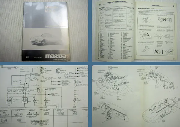 Mazda MX-5 NA Schaltpläne Elektrik Verkabelung April 1995 Werkstatthandbuch