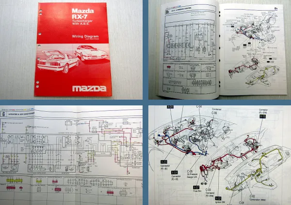 Mazda RX-7 Turbocharger ABS Wiring Diagram Schaltpläne Elektrik 1986