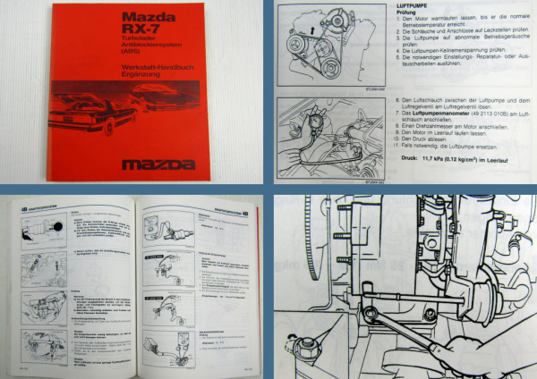 Mazda RX-7 Turbolader ABS Ergänzung Reparaturhandbuch Werkstatthandbuch 87