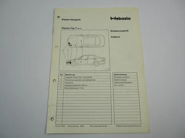 Mazda Xedos 6 Limousine Einbauanleitung Webasto Thermo Top T BW50 Heizung