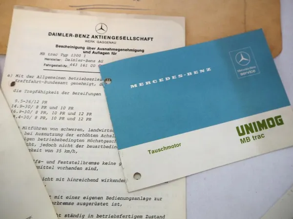 MB-trac 1300 1 Fabrikschild Ausnahmegenehmigung reduzierte Fahrgeschwindigkeit 79