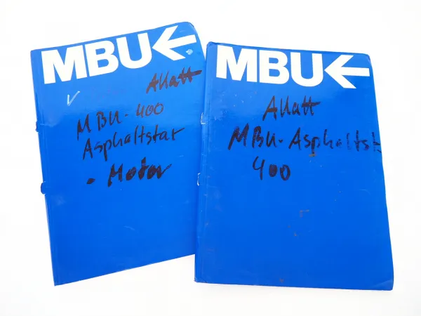 MBU Allatt Asphaltstar 400 Betriebsanleitung Wartung 1991 Motor D1402 Kubota ETL
