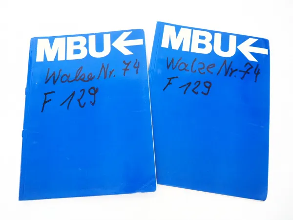 MBU DV25 Doppel Vibrationswalze Betriebsanleitung Wartung Ersatzteilliste 1988