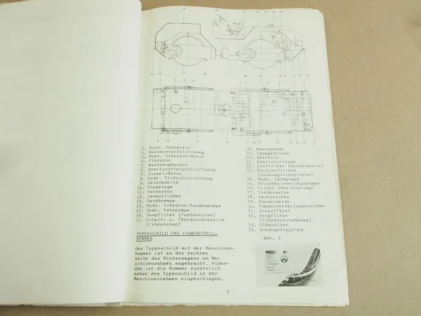 MBU Scheid DV60 Vibrationswalze Bedienungsanleitung Ersatzteilliste um 1980