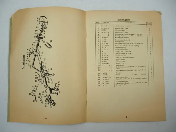 Mc Cormick 323 353 383 423 433 453 533 633 Mörtl Seitenmähwerk IH3 Y4D Ersatzteilliste 1975