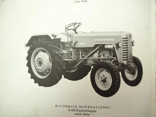 Mc Cormick D-322 D-326 Dieselschlepper Betriebsanleitung Bedienungsanleitung 64