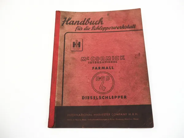 Mc Cormick DGD4 Farmall Schlepper Werkstatthandbuch 1954