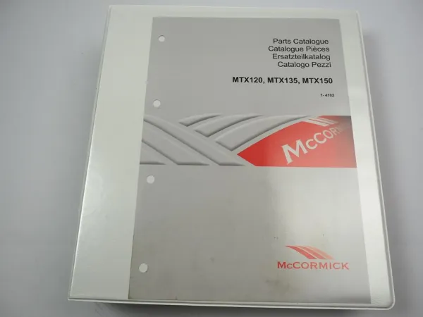 Mc Cormick MTX 120 135 150 Ersatzteilkatalog Ersatzteilliste Combine Parts Catalouge 2007
