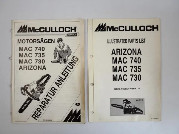 McCulloch MAC 730 735 740 Arizona Motorsäge Werkstatthandbuch Ersatzteilliste