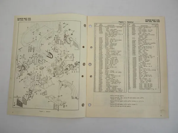 McCulloch PowerMac 310 320 330 Chain Saw Motorsäge Ersatzteilliste PartsList1981