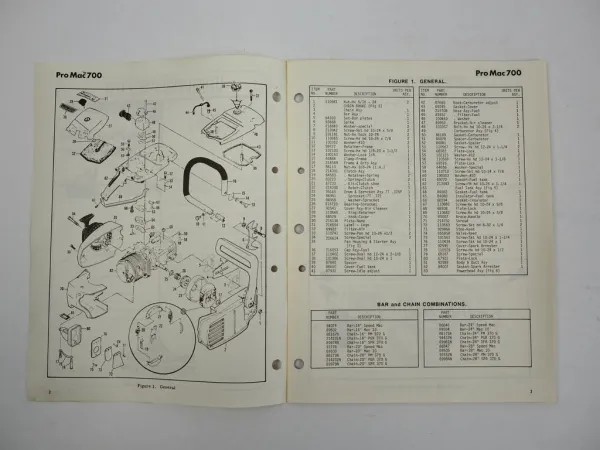 McCulloch ProMac 700 Chain Saw Motorsäge Ersatzteilliste PartsList 1983