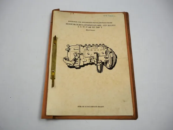 Mefin Romania Bosch Einspritzpumpe PO-PES Werkstatthandbuch Reparatur