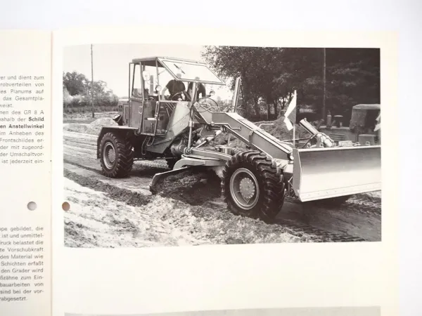 Meiller GR8A Motor Grader Serie C mit 80 PS Prospekt Preisliste 1971