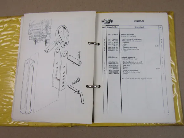 Meiller LB 500 1000 1500 2000 SD Lade-Bordwand Ersatzteilliste 3/1980