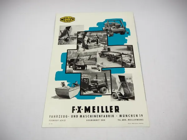 Meiller LKW Typ 4000 6000 8000 mit Kipp- und Absetzvorrichtung Prospekt 09/1955