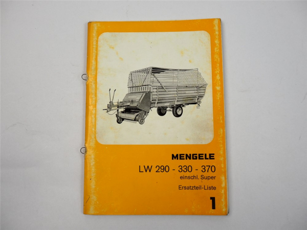 Mengele LW 290 330 370 S Ladewagen Ersatzteilliste Ersatzteilkatalog 1976
