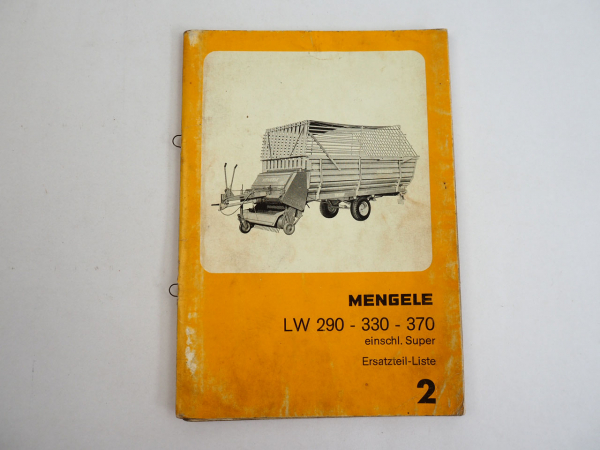 Mengele LW 290 330 370 S Ladewagen Ersatzteilliste Ersatzteilkatalog 1977