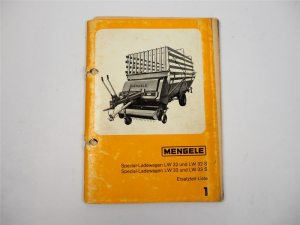 Mengele LW 32 32S 33 33S Ladewagen Ersatzteilliste Ersatzteilkatalog 1970