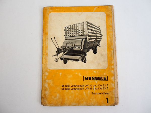 Mengele LW 32 33 S Ladewagen Ersatzteilliste Ersatzteilkatalog 1970