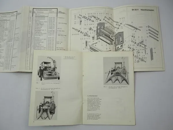 Mengele SH30H Feldhäcksler Betriebsanleitung Ersatzteilliste 1978