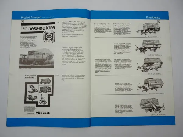 Mengele Werbung Produktanzeigen Firmenzeichen Matern Prospekt 1981