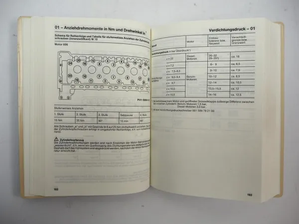 Mercedes 124 126 201 ab 1989 & 129 140 202 Tabellenbuch 10/1993 + Code Übersicht
