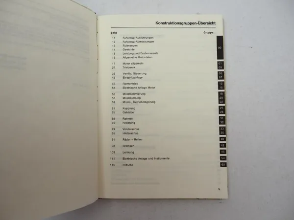 Mercedes Benz 100 D Transporter Tabellenbuch Einstelldaten Handbuch 1990