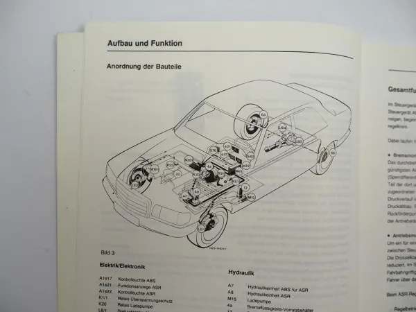 Mercedes Benz 126 V8 Motor Werkstatthandbuch ASR 1 Antriebsschlupfregelung 1987