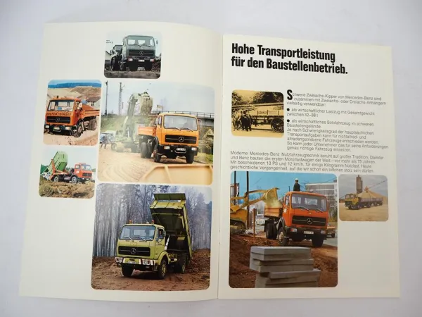 Mercedes Benz 1632 1719 K Kipper LKW Baustellenfahrzeuge Prospekt Datenblätter