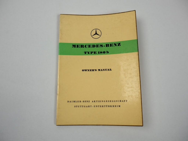 Mercedes Benz 180b W120 Ponton operating owners manual status 1959 Edition 1960