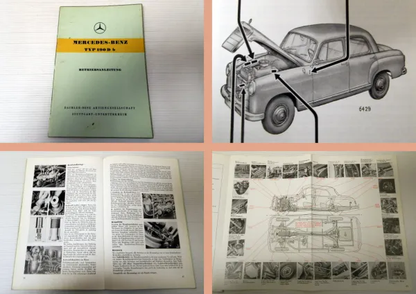 Mercedes Benz 190Db W121 Ponton Betriebsanleitung Bedienung Wartung 1960 Ausgabe B