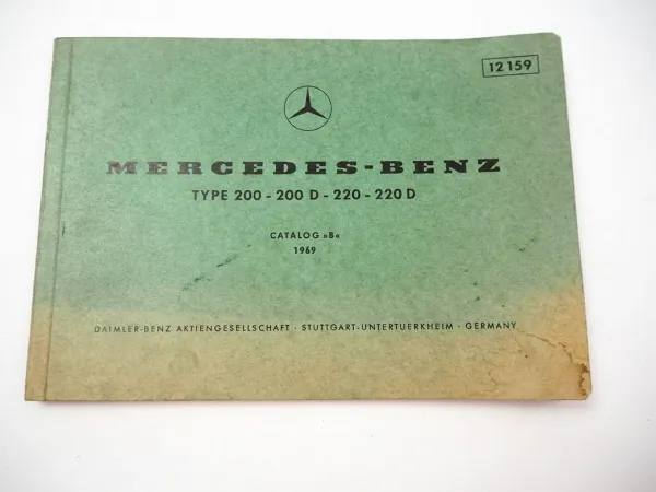 Mercedes Benz 200 200D 220 220D W180 Ersatzteilliste Bildkatalog 1969