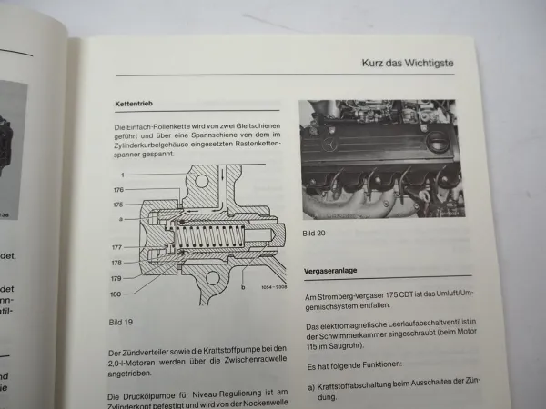 Mercedes Benz 200 230 E CE TE Motor 102 Einführungsschrift Werkstatthandbuch