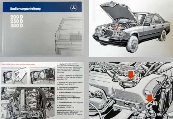 Mercedes Benz 200D 250D 300D W124D Bedienungsanleitung Betriebsanleitung 1984