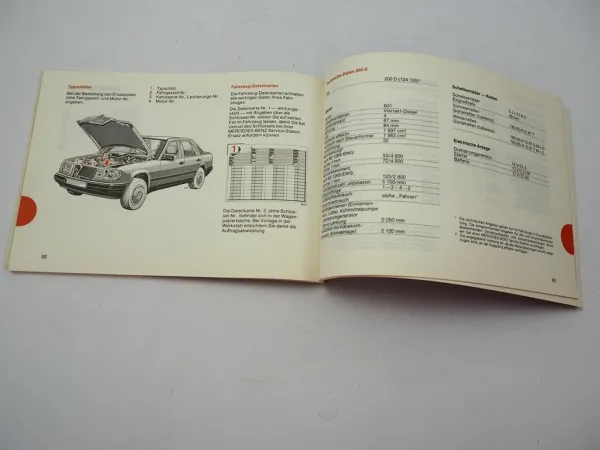 Mercedes Benz 200D 250D 300D W124D Bedienungsanleitung Betriebsanleitung 1984