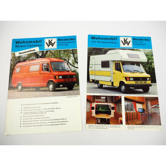 Mercedes Benz 207D 208 Wohnmobil Camper Weinsberg 2x Prospekt 1977