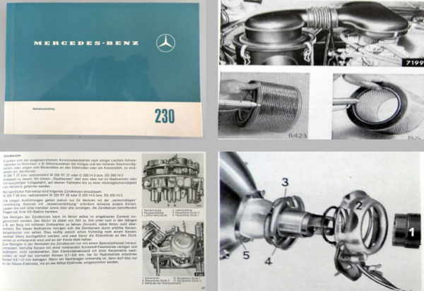 Mercedes Benz 230 W110 Betriebsanleitung Original 1967 Wartung Pflege