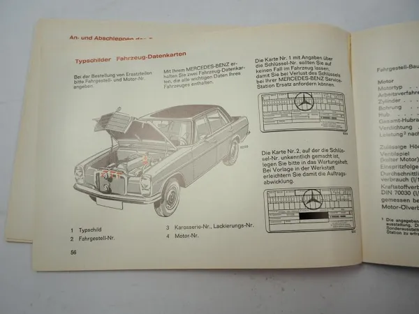 Mercedes Benz 230.4 230/4 W115 Wartungsheft Inspektion 1974 -84 mit Eintragungen