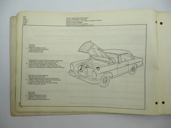 Mercedes Benz 250 280 SE/C W111 Coupe Cabrio Ersatzteilliste Parts List 1968