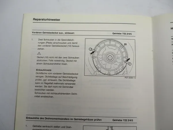 Mercedes Benz 722.3 722.4 722.5 Automatik Getriebe Werkstatthandbuch 1995