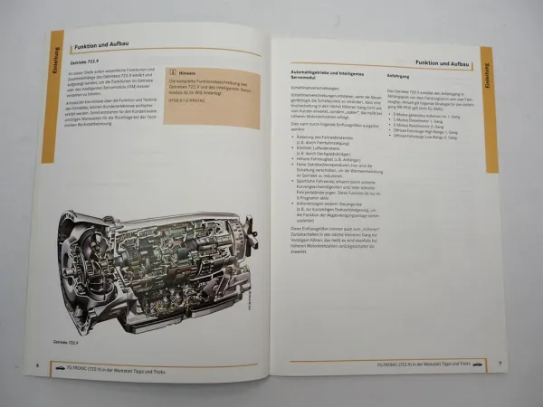 Mercedes Benz 722.9 Automatik Getriebe 7G-Tronic Werkstatthandbuch Schulung 2007