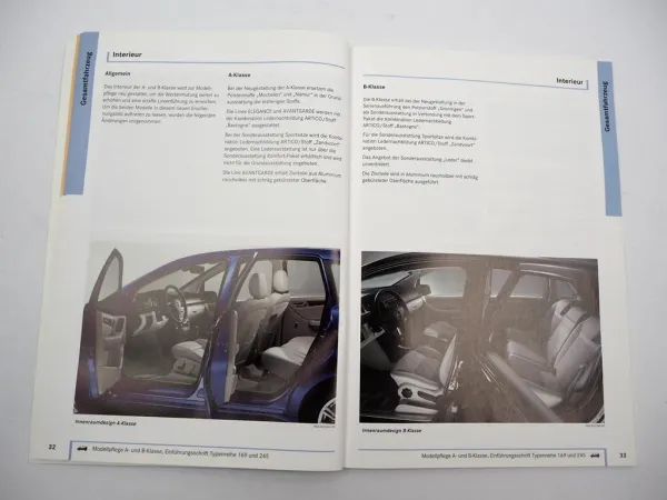 Mercedes Benz A- B-Klasse W169 W245 Einführungsschrift Service 2008 mit Poster
