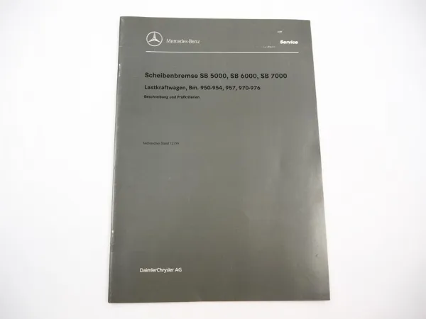 Mercedes Benz Actros Atego Econic Scheibenbremse Prüfkriterien für Werkstätten